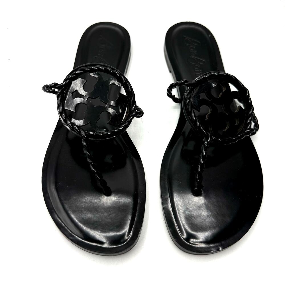 NEW NWT Tory Burch x BonBon Miller Twist Sandals Black Size 9.5 - Picture 1 of 7
